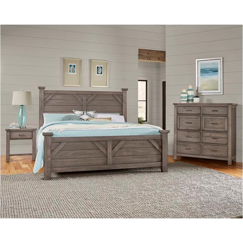 161-668 Vaughan Bassett Furniture Chestnut Creek - Pewter Bedroom Furniture Bed