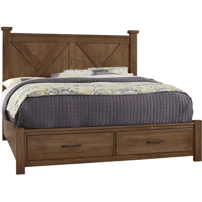 174-557a Vaughan Bassett Furniture Cool Rustic - Amber Bedroom Furniture Bed