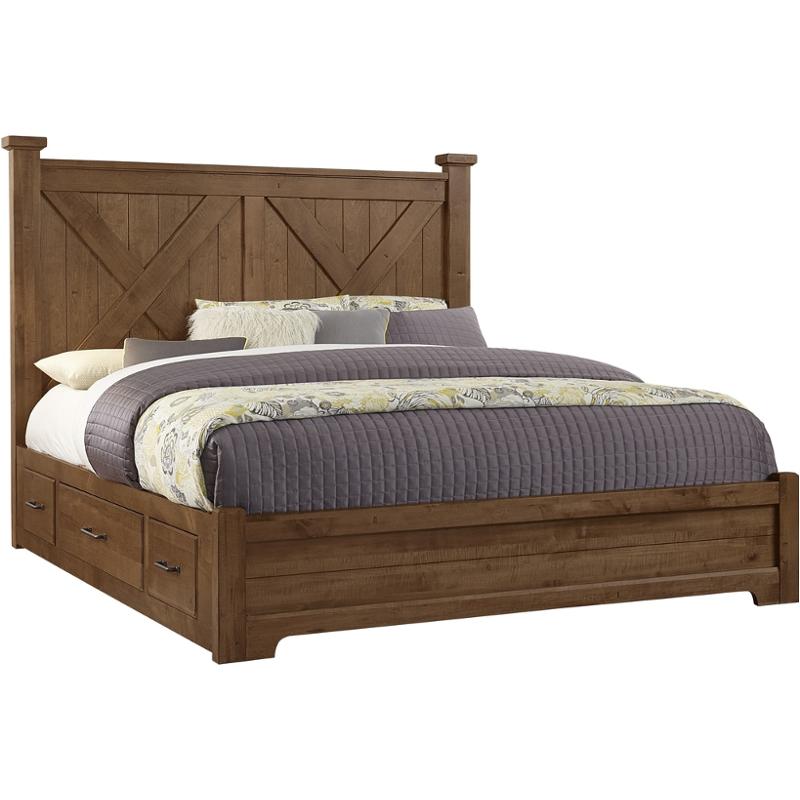 174-557b Vaughan Bassett Furniture Cool Rustic - Amber Bedroom Furniture Bed