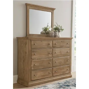 155-447 Vaughan Bassett Furniture Carlisle - Warm Natural Bedroom Furniture Mirror