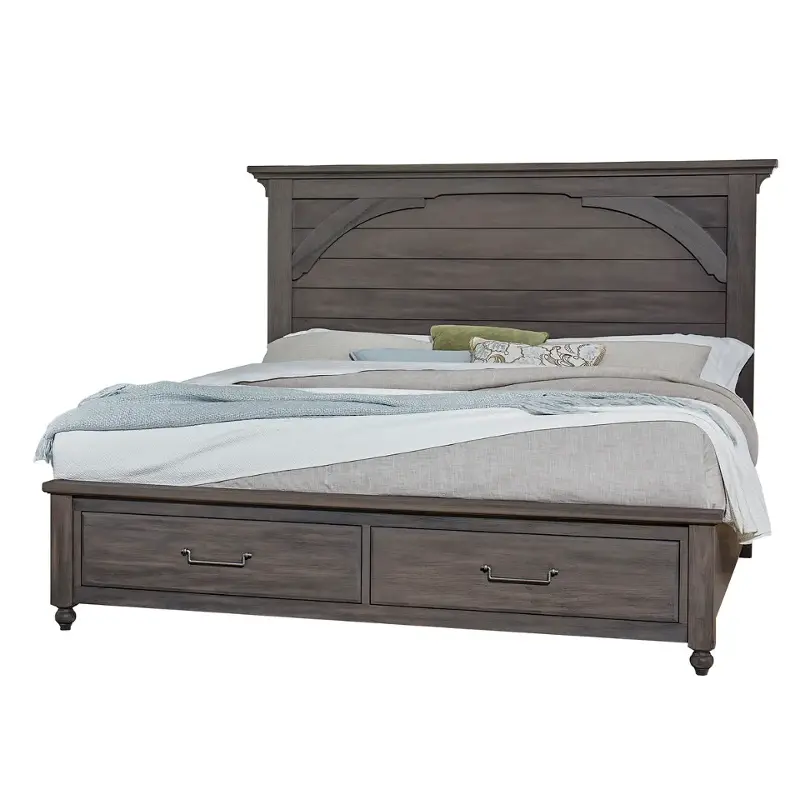 772-066b Vaughan Bassett Furniture Vista - Grey Oak Bedroom Furniture Bed