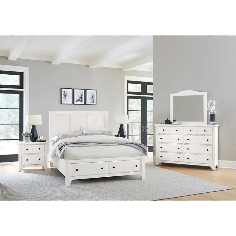 804-667-066b-502 Vaughan Bassett Furniture Cool Farmhouse - Soft White Bedroom Furniture Bed