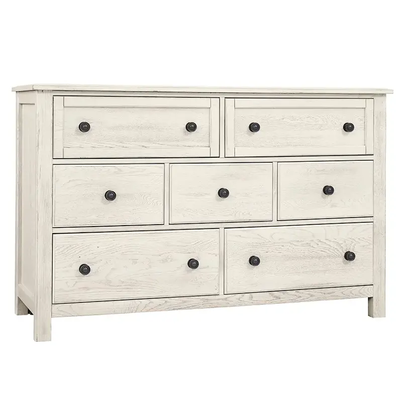 124-003 Vaughan Bassett Furniture Custom Express - Weathered White Bedroom Furniture Dresser