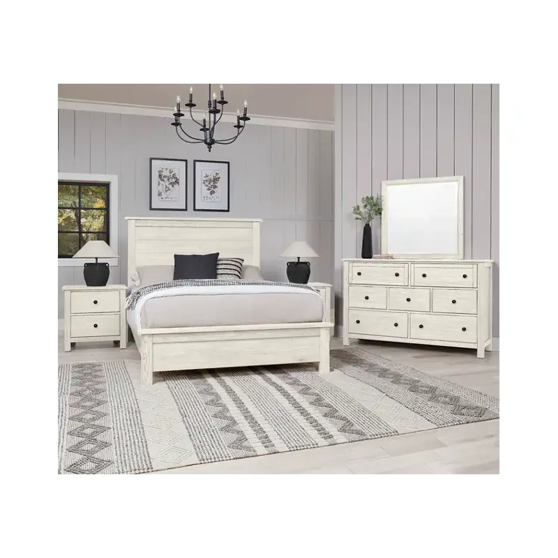 124-558 Vaughan Bassett Furniture Custom Express - Weathered White Bedroom Furniture Bed