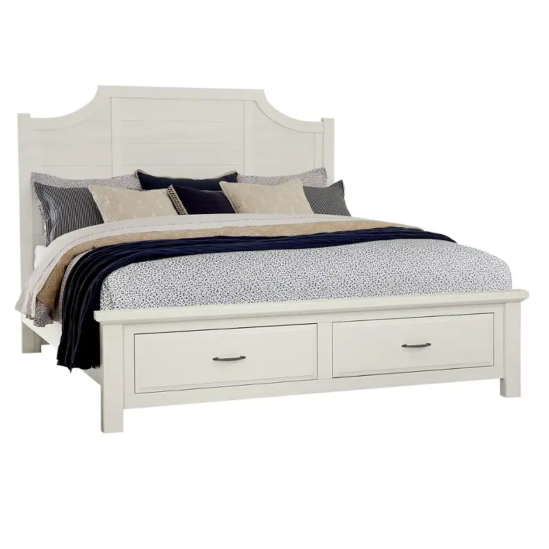 116-557-050b-502-555 Vaughan Bassett Furniture Maple Road - Two Tone Bedroom Furniture Bed