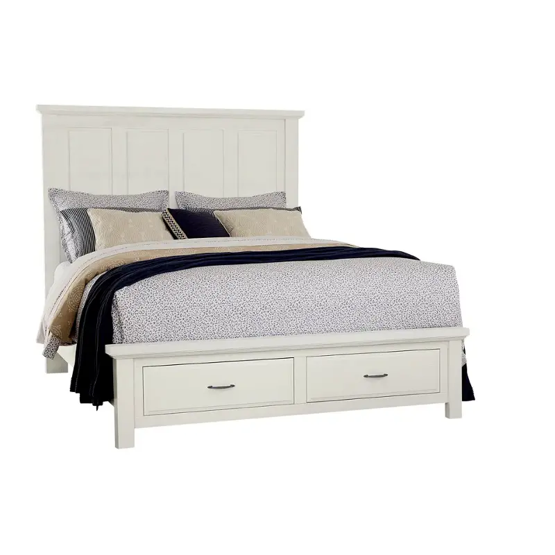 116-559-050b-502-555 Vaughan Bassett Furniture Maple Road - Two Tone Bedroom Furniture Bed