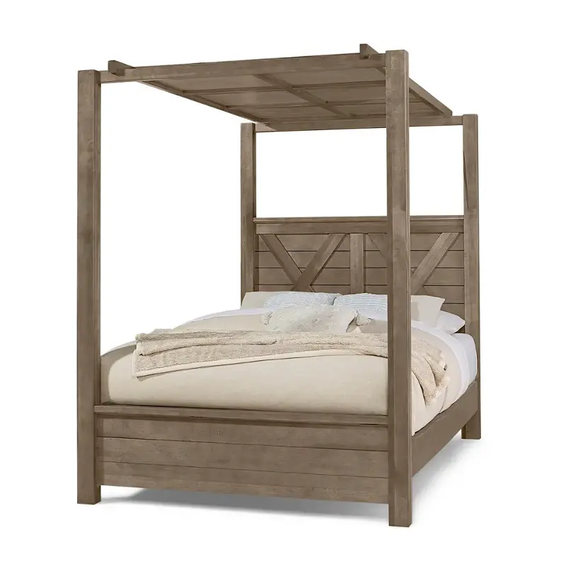 172-553-355-223-822 Vaughan Bassett Furniture Cool Rustic - Stone Grey Bedroom Furniture Bed