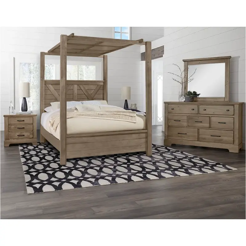 172-663-366-223-833 Vaughan Bassett Furniture Cool Rustic - Stone Grey Bedroom Furniture Bed