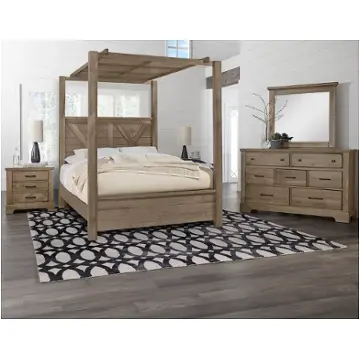 172-663-366-223-833 Vaughan Bassett Furniture Cool Rustic - Stone Grey Bedroom Furniture Bed