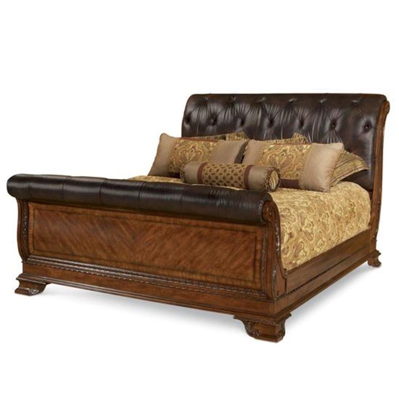 1431452606hb A R T Furniture Old World Queen Leather Sleigh Bed