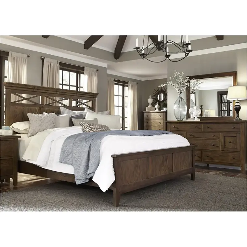 382-br02 Liberty Furniture Hearthstone - Oak Bedroom Furniture Bed