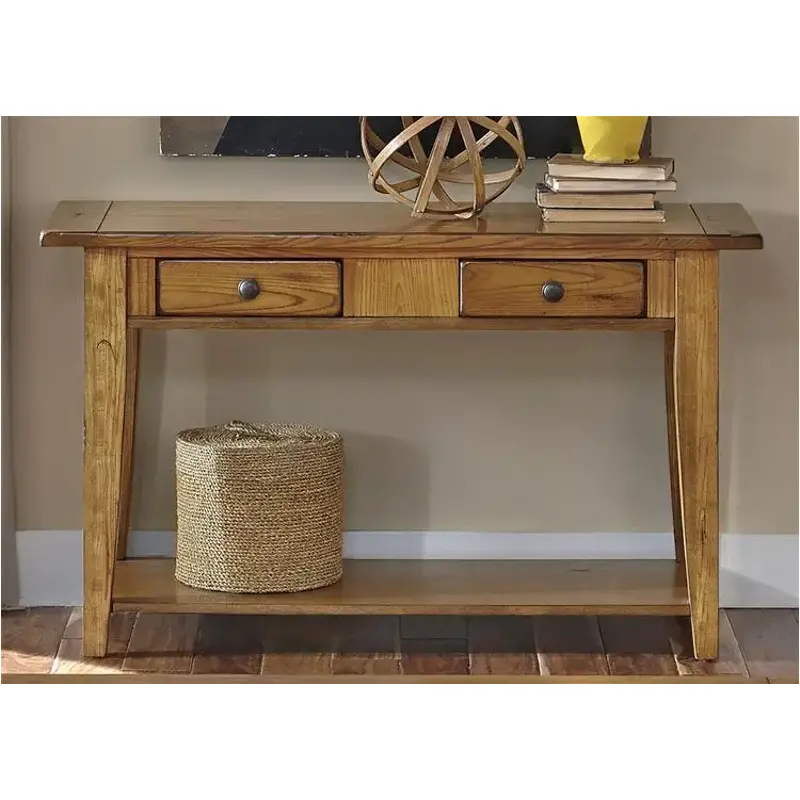 17-ot1016 Liberty Furniture Treasures - Oak And Black Living Room Furniture Sofa Table