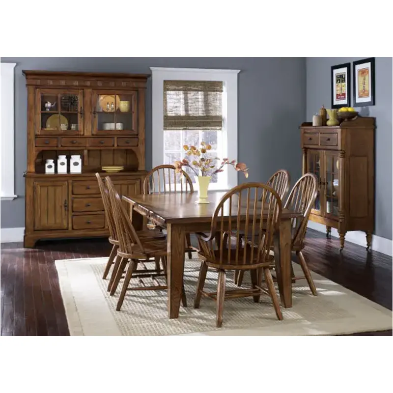 17 T4408 Liberty Furniture Rectangular, Extendable Dining Table Hutch