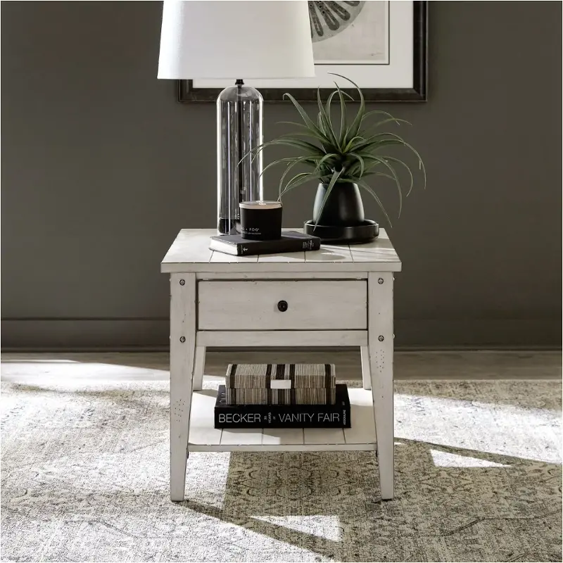 110w-ot1020 Liberty Furniture Lake House - Weathered White Living Room Furniture End Table