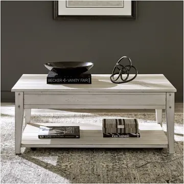 110w-ot1015 Liberty Furniture Lake House - Weathered White Living Room Furniture Cocktail Table