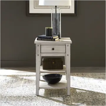 110w-ot1021 Liberty Furniture Lake House - Weathered White Living Room Furniture End Table