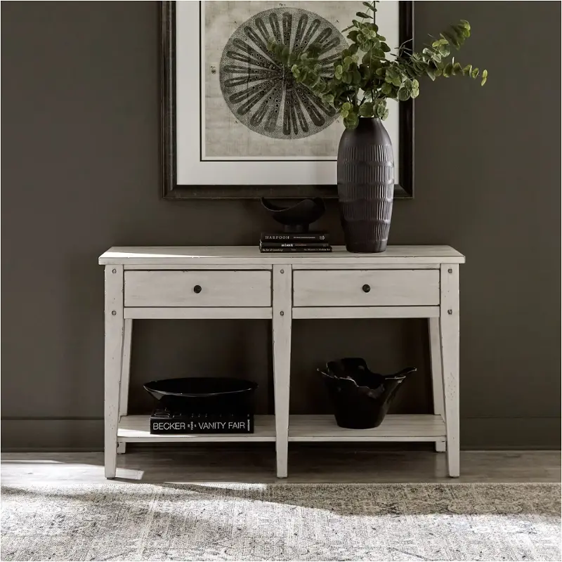 110w-ot1030 Liberty Furniture Lake House - Weathered White Living Room Furniture Sofa Table