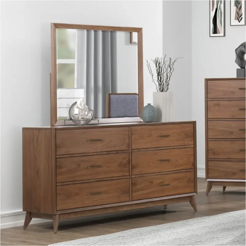 Century Modern - 6 Drawer Dresser - Walnut