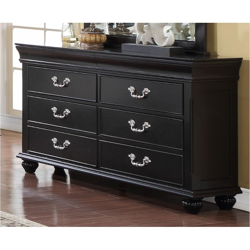 B8650-050 New Classic Furniture Jaquelyn Black Bedroom Furniture Dresser