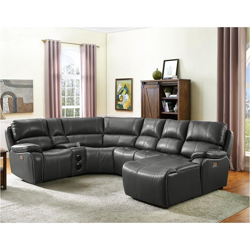 L2387-17lh-blk New Classic Furniture Lyra Living Room Furniture Sectional