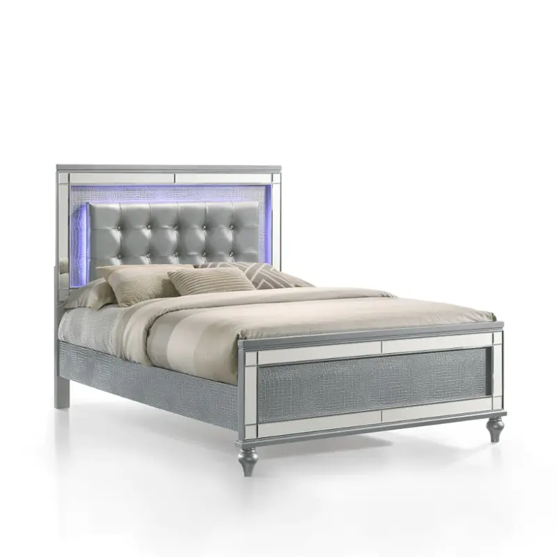 Ba9698s-410 New Classic Furniture Valentino - Silver Bedroom Furniture Bed