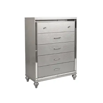 Ba9698s-070 New Classic Furniture Valentino - Silver Bedroom Furniture Chest