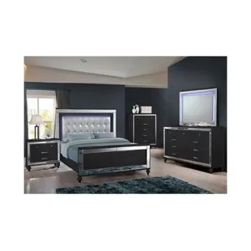 Ba9698b-310 New Classic Furniture Valentino - Black Bedroom Furniture Bed