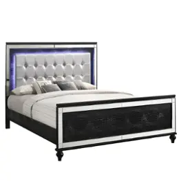 Ba9698b-110 New Classic Furniture Valentino - Black Bedroom Furniture Bed