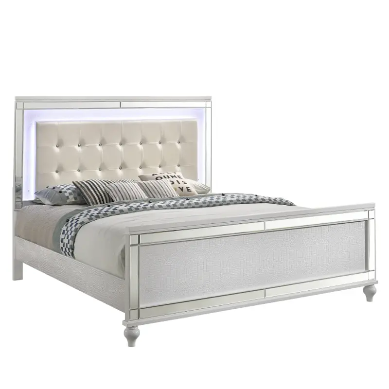 Ba9698w-110 New Classic Furniture Valentino - White Bedroom Furniture Bed