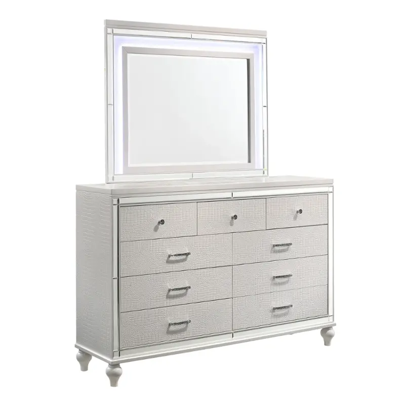 Ba9698w-060 New Classic Furniture Valentino - White Bedroom Furniture Mirror