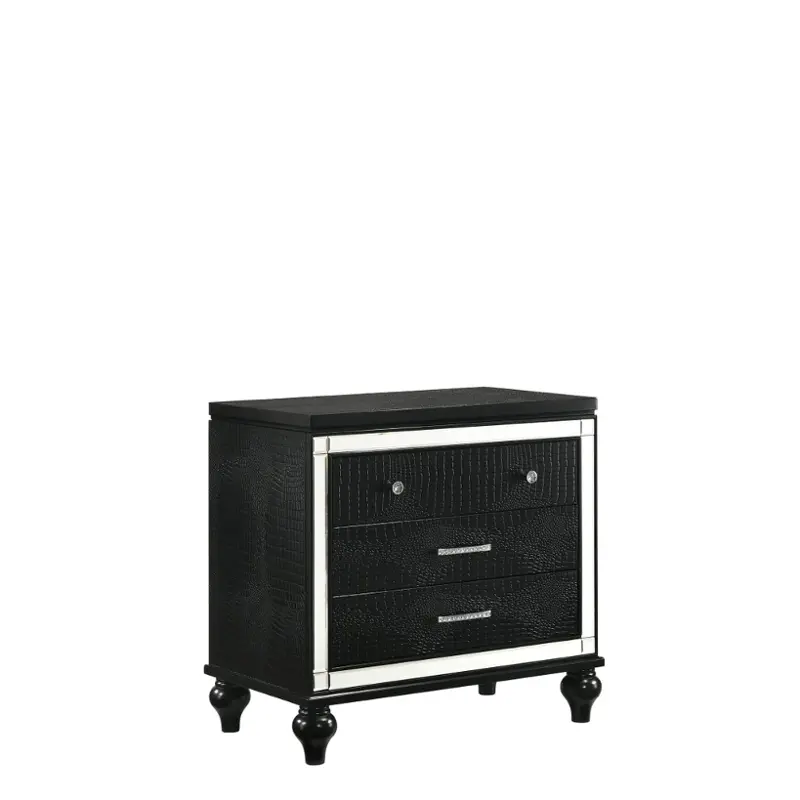 Ba9698b-040 New Classic Furniture Valentino - Black Bedroom Furniture Nightstand