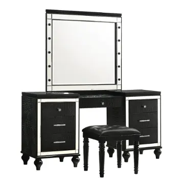 Ba9698b-090 New Classic Furniture Valentino - Black Bedroom Furniture Vanitie