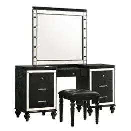 Ba9698b-090 New Classic Furniture Valentino - Black Bedroom Furniture Vanitie