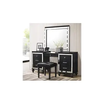 Ba9698b-091 New Classic Furniture Valentino - Black Bedroom Furniture Vanitie