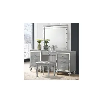 Ba9698s-092 New Classic Furniture Valentino - Silver Bedroom Furniture Stool