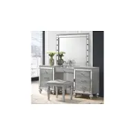 Ba9698s-092 New Classic Furniture Valentino - Silver Bedroom Furniture Stool