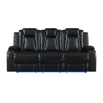 U1769-30p2-blk New Classic Furniture Orion - Black Living Room Furniture Sofa