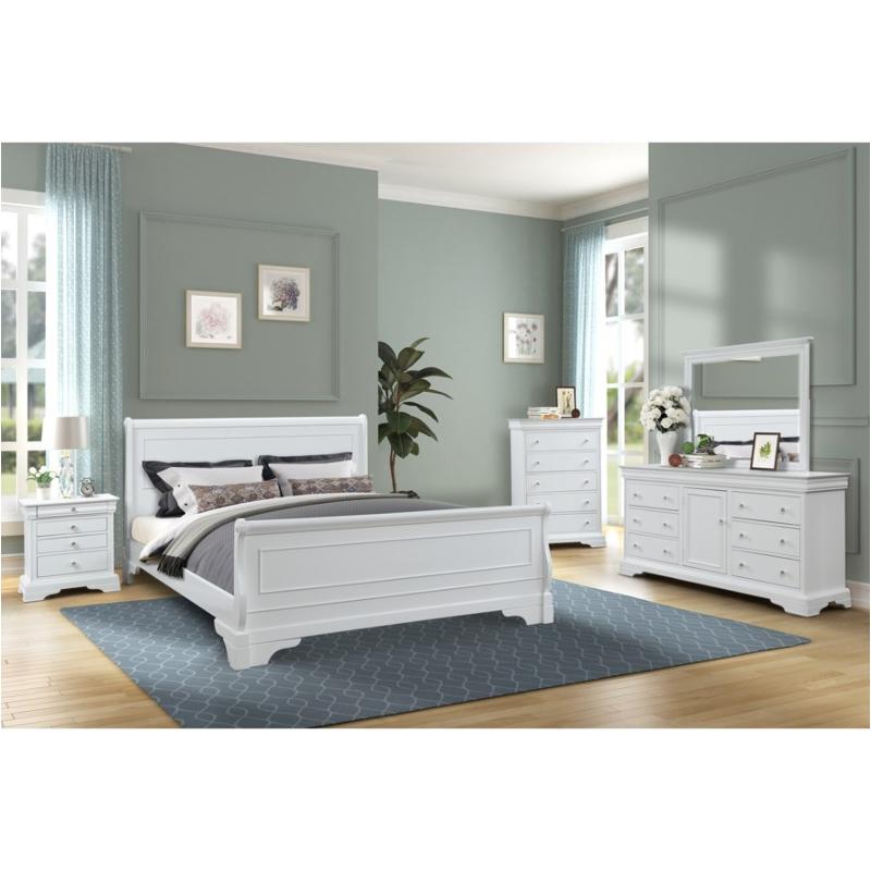 Bh1040w-110 New Classic Furniture Versaille King Sleigh Bed