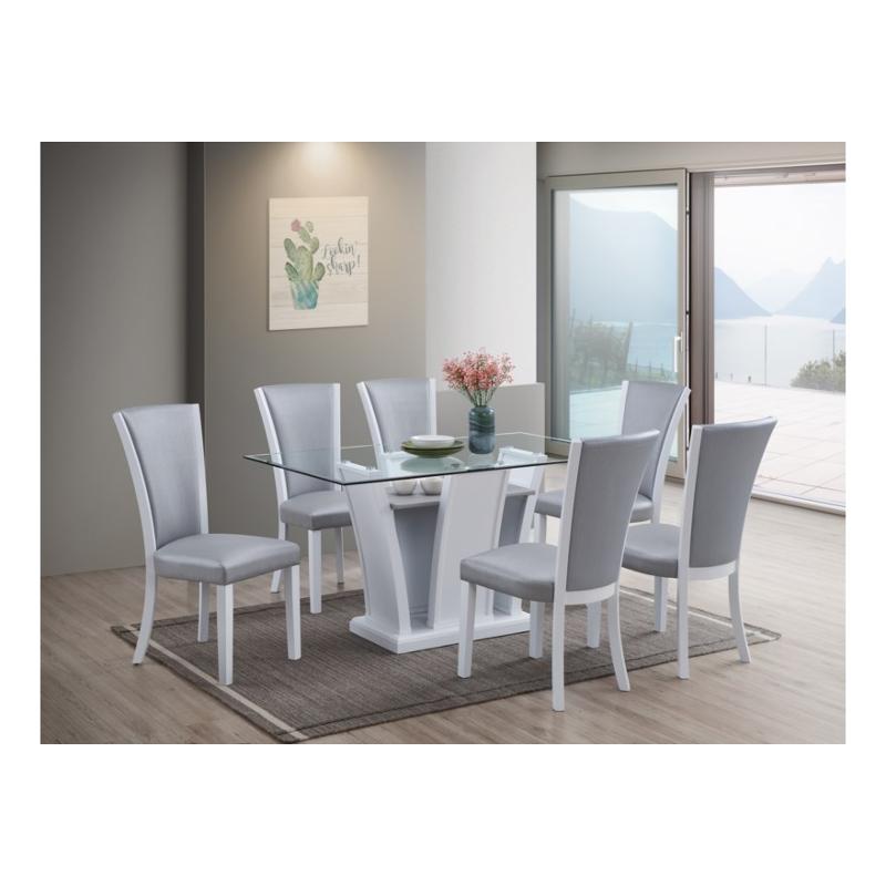 D3639-10t-w New Classic Furniture Platina Dining Room Furniture Dining Table