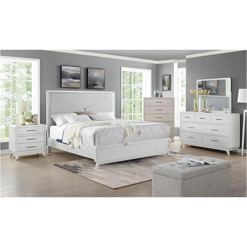 B2057w-110 New Classic Furniture Skylar - Ivory Bedroom Furniture Bed