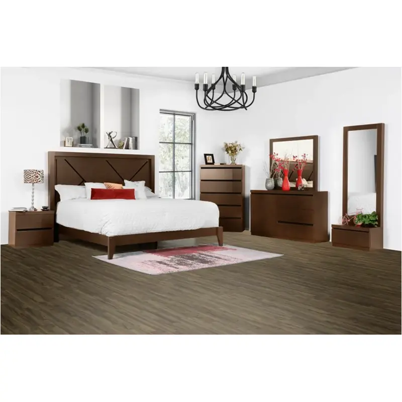 B2053k-110-230 New Classic Furniture Chadwick Walnut - Black Bedroom Furniture Bed