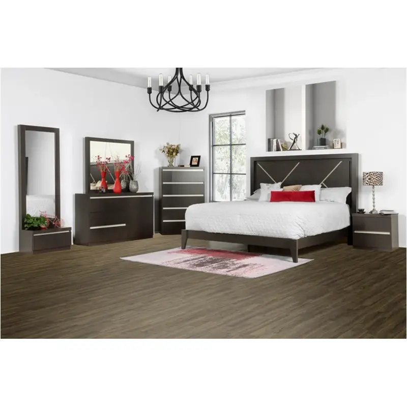 B2053w-110-230 New Classic Furniture Chadwick Black - Silver Bedroom Furniture Bed