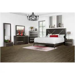 B2053w-110-230 New Classic Furniture Chadwick Black - Silver Bedroom Furniture Bed