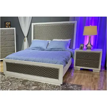 B2025w-110-120-230 New Classic Furniture Luxor - White Bedroom Furniture Bed