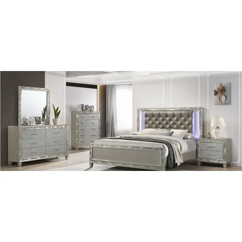 B976s-110 New Classic Furniture Radiance Silver Bedroom Furniture Bed