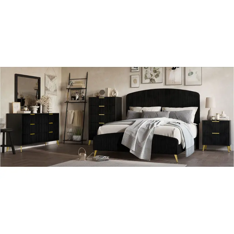 B4378k-315 New Classic Furniture Kailani - Black Bedroom Furniture Bed