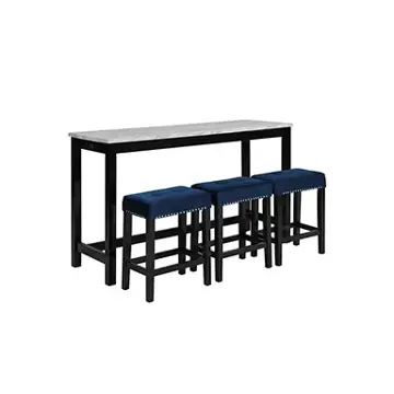 D400-b3s-blu New Classic Furniture Celeste Dining Room Furniture Bar Height Table