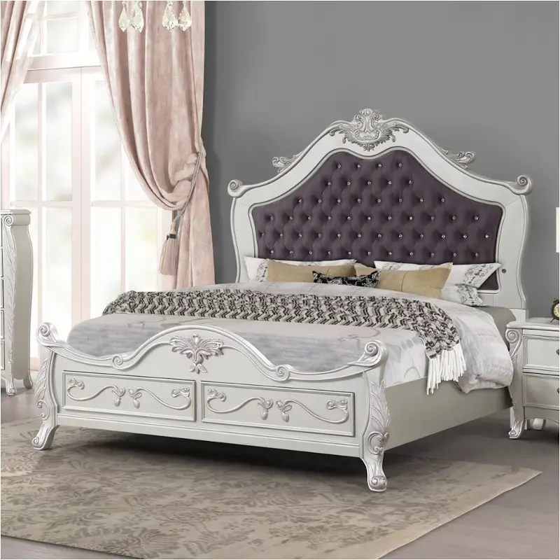 B2404-110-128-230 New Classic Furniture Argento Bedroom Furniture Bed