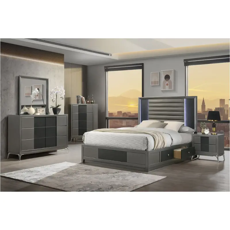 B1684-315 New Classic Furniture Nocturne - Slate Bedroom Furniture Bed