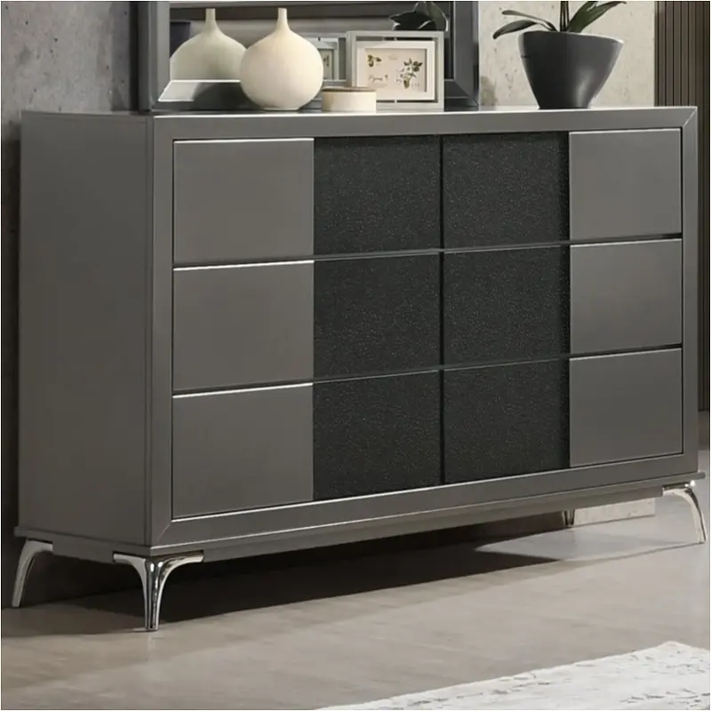 B1684-050 New Classic Furniture Nocturne - Slate Bedroom Furniture Dresser